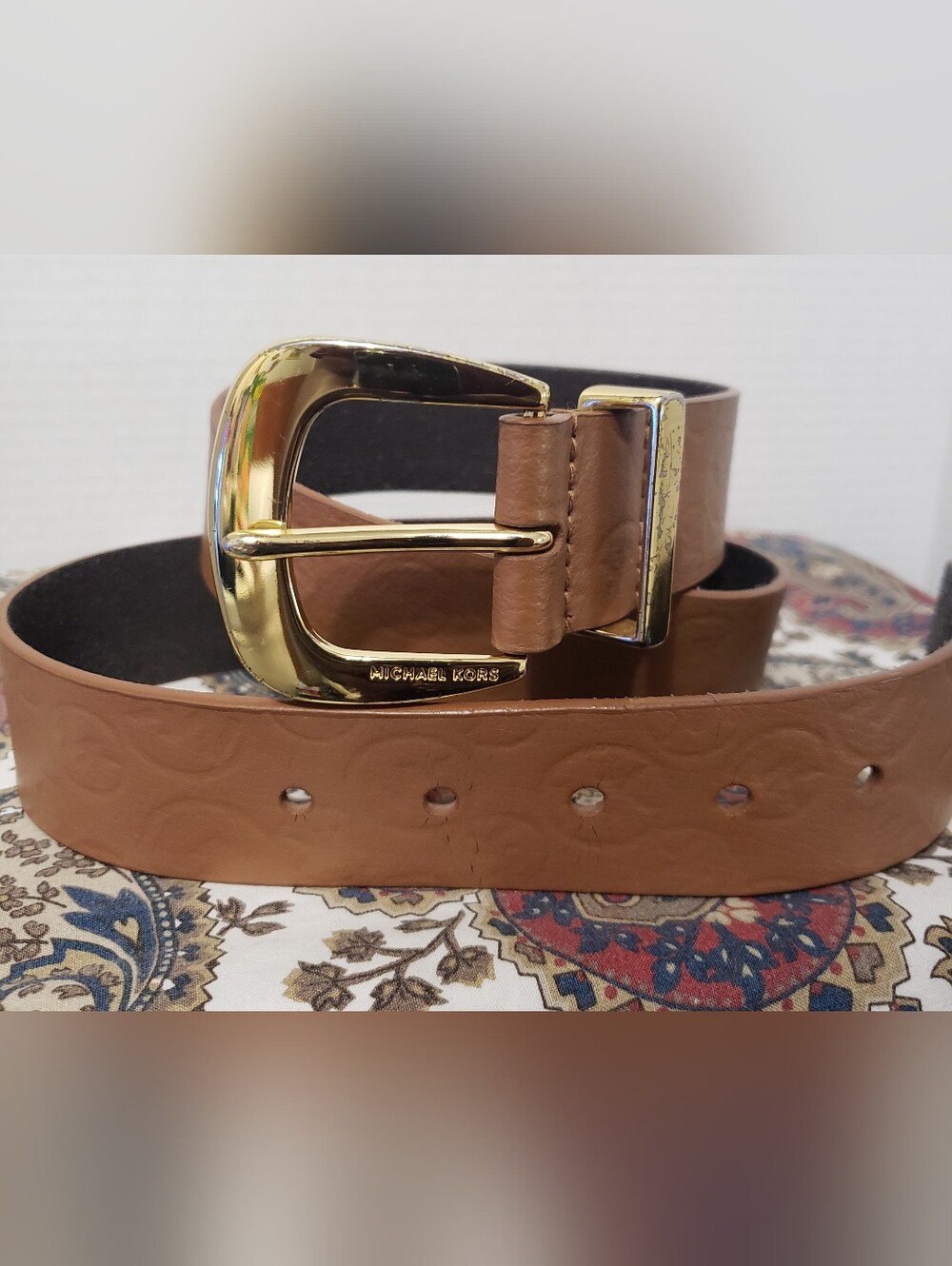 Michael Kors Woman's Belt Size Medium Tan Genuine Leather